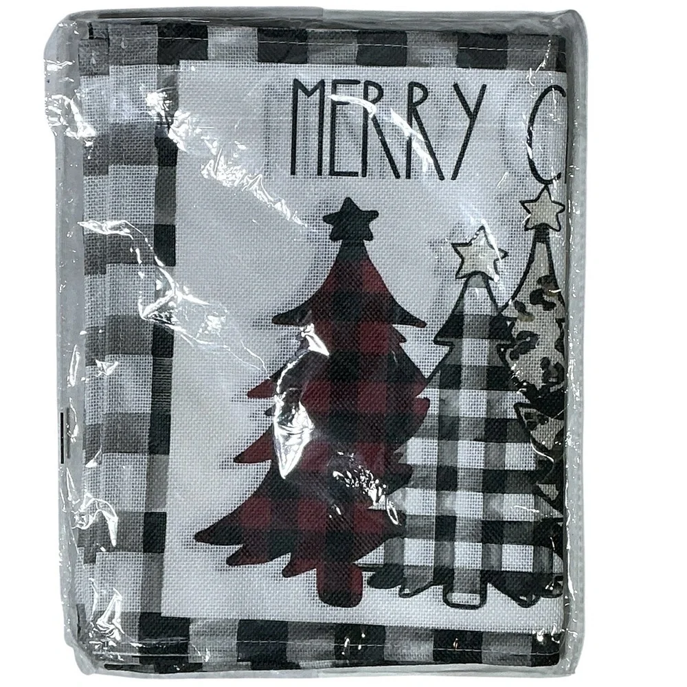 Christmas Placemats Trees Buffalo Plaid Placemats Black White 12 x 18 4 PC Set